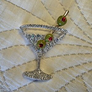 Sparkling Martini Glass Brooch